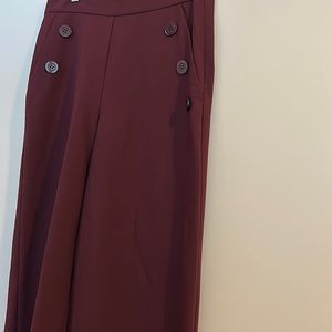“Burgundy Wide Leg Pants”